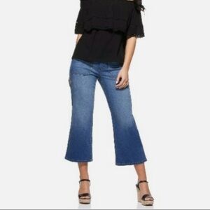 Sofia Vergara Blue Luisa Wide Leg Crop Jeans
